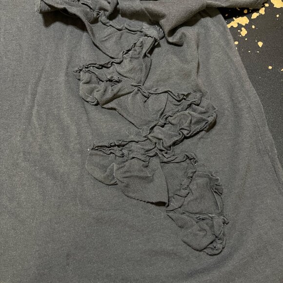 J Crew Knit T-Shirt Dress Grey Ruffle Scoop Neck Short Sleeve Size XS Extra Smal - Picture 6 of 9